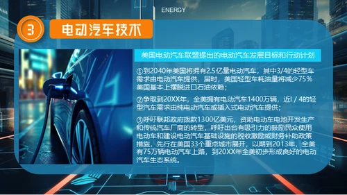 新能源汽车电动汽车概念车通用PPT模板