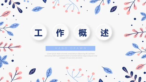 时尚小清新微立体述职报告通用PPT动态模板封面含PS
