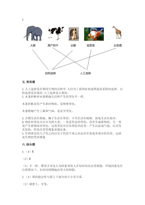 教科版六年级下册科学期末测试卷必考题.docx