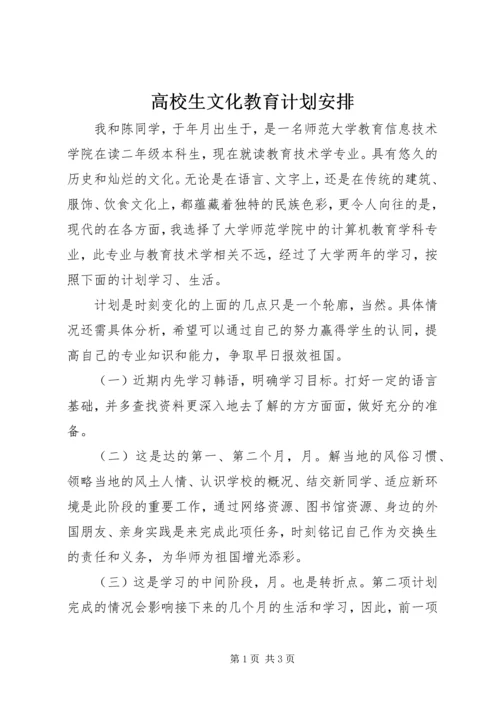 高校生文化教育计划安排.docx