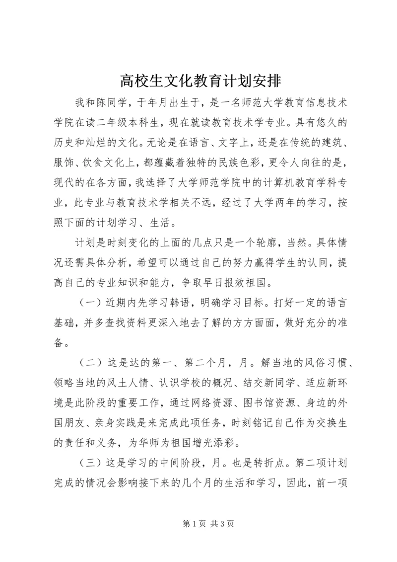 高校生文化教育计划安排.docx