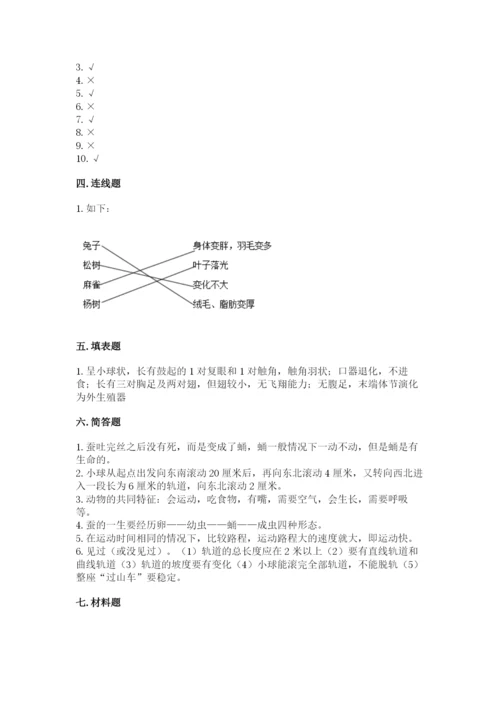 教科版小学科学三年级下册期末测试卷重点.docx