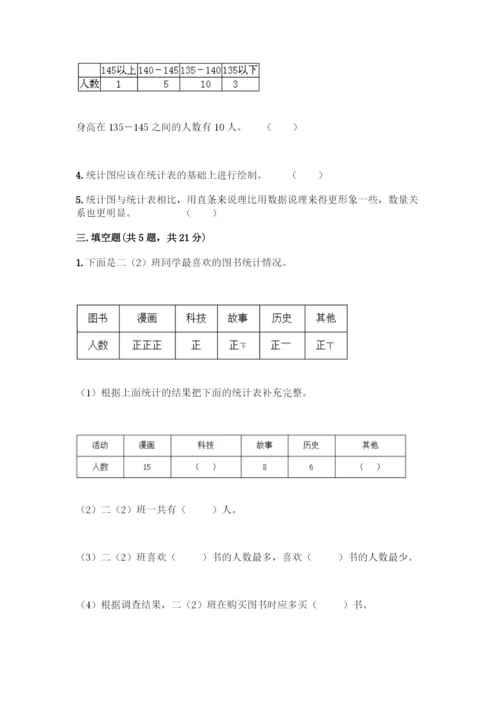 人教版二年级下册数学第一单元-数据收集整理-测试卷及答案【典优】.docx