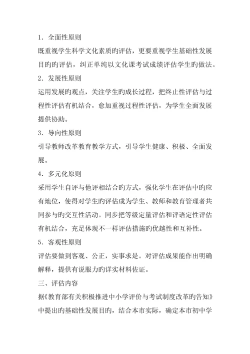 南通市初中学生综合素质评定实施方案.docx