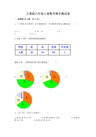 人教版六年级上册数学期末测试卷附答案【b卷】.docx