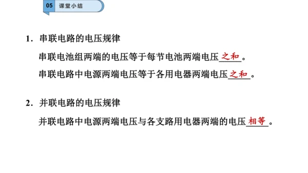 九年级物理全一册教材配套同步课件同步练习（人教版）16.2串、并联电路中电压的规律（同步课件）22页