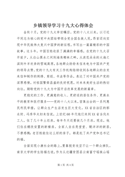 乡镇领导学习十九大心得体会.docx