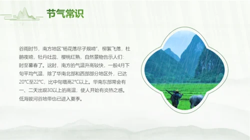 简约绿色中国风二十四节气谷雨PPT模板