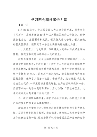 学习两会精神感悟5篇.docx