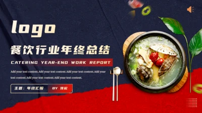 韩式料理_餐饮行业年终工作总结汇报通用PPT