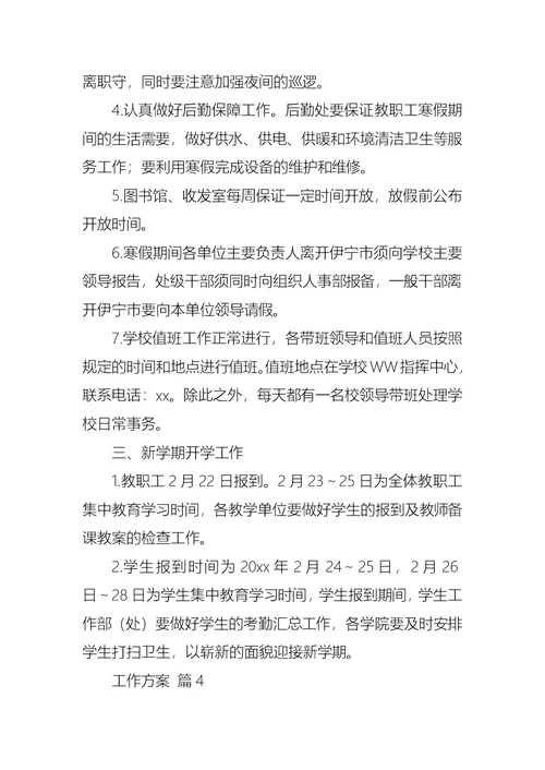 实用的工作方案模板集合五篇