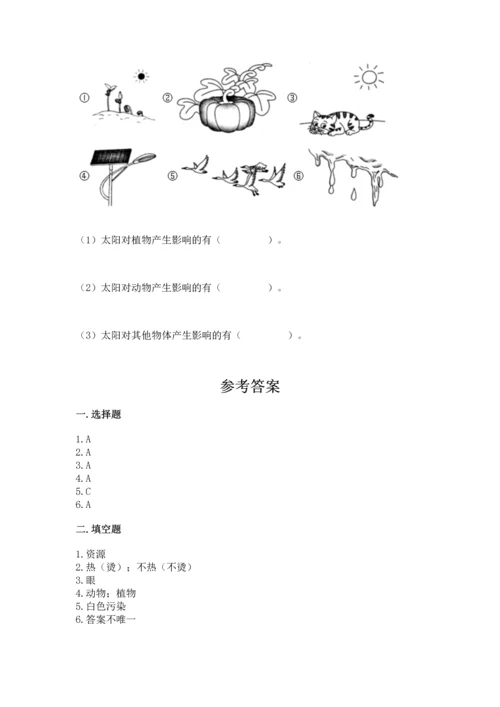 教科版科学二年级上册《期末测试卷》（综合题）.docx