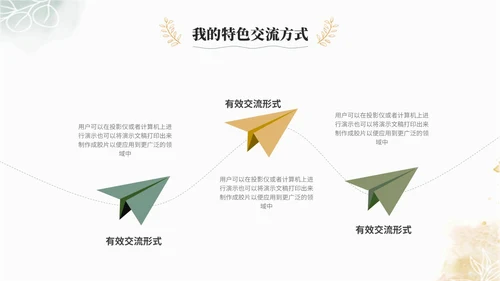 小清新水彩风植物花卉班主任经验交流分享老师ppt模板