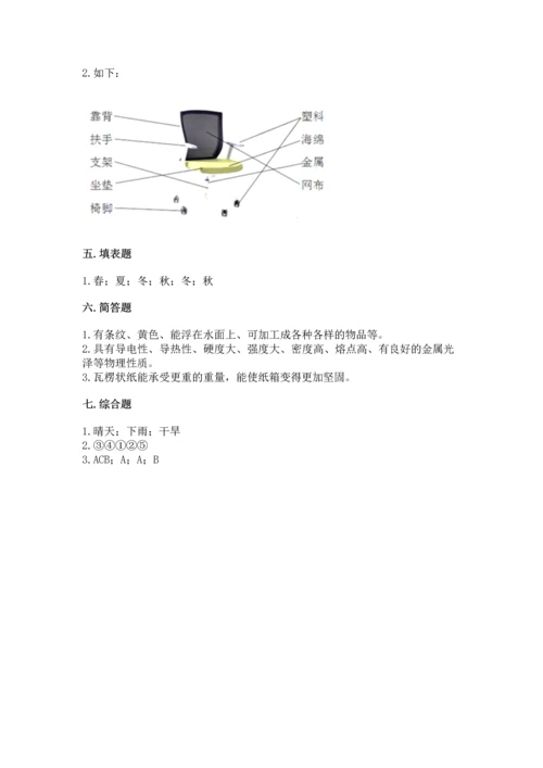 教科版科学二年级上册《期末测试卷》附答案（巩固）.docx