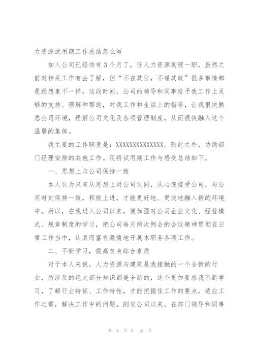 人力资源试用期工作总结怎么写.docx