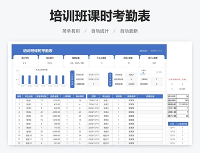 培训班课时考勤表