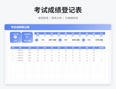 考试成绩登记表