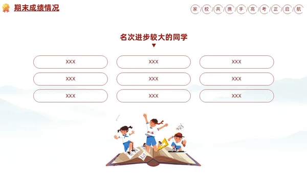水墨插画风高三期末家长会高考冲刺家长会PPT