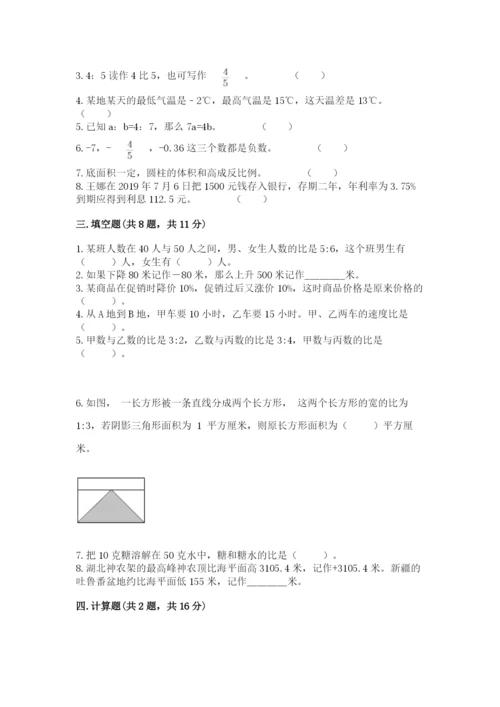 六年级下册数学期末测试卷精品（夺冠系列）.docx