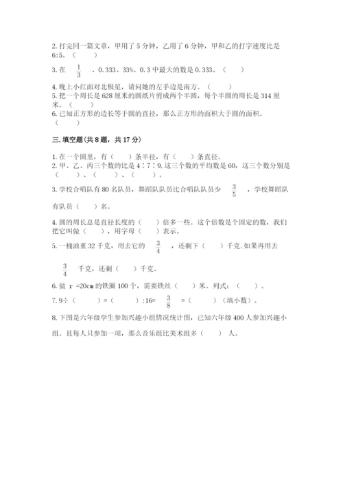 小学数学六年级上册期末模拟卷附参考答案（突破训练）.docx