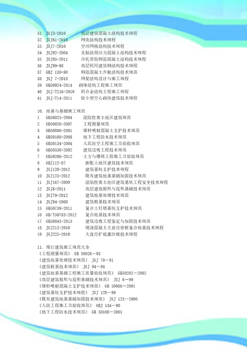 建筑规范大全更新版
