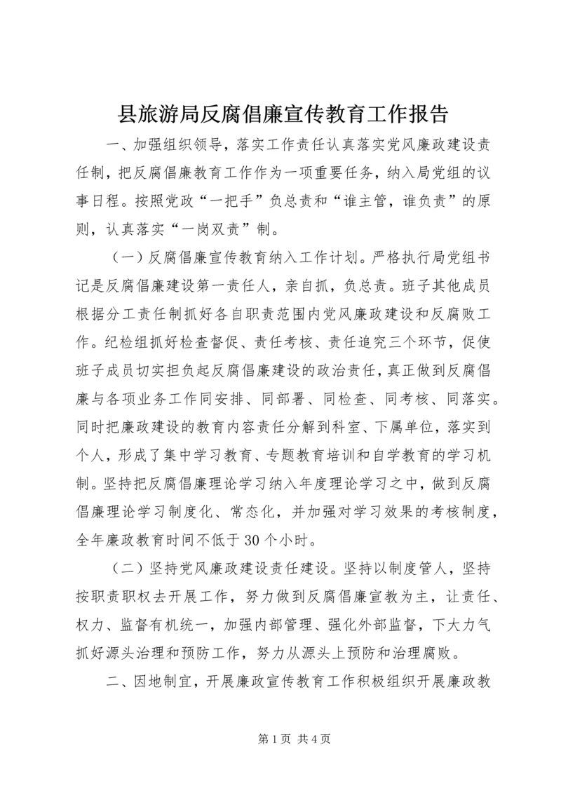 县旅游局反腐倡廉宣传教育工作报告.docx