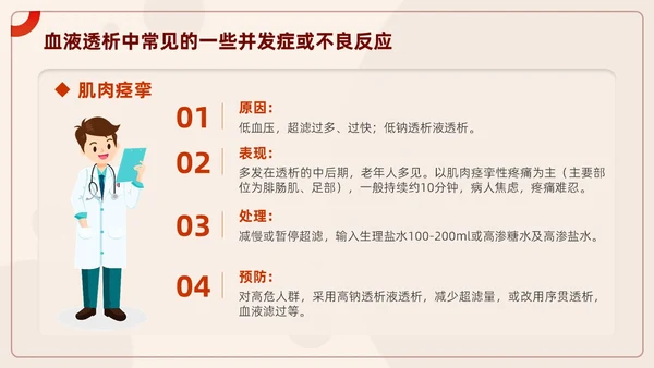 红色插画风血液透析及并发症知识医护人员培训医疗健康护理PPT血透
