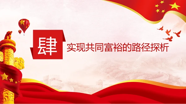实现共同富裕思想政策意义原则党课PPT模板