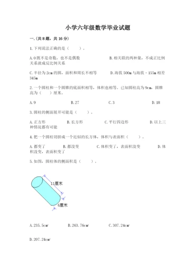 小学六年级数学毕业试题附完整答案【全优】.docx