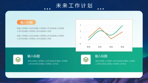 蓝绿色极光风月度工作总结PPT模板