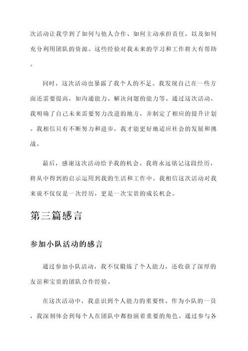 参加小队活动的感言