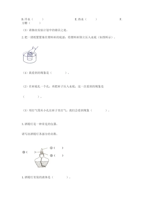 教科版三年级上册科学期末测试卷精品【完整版】.docx