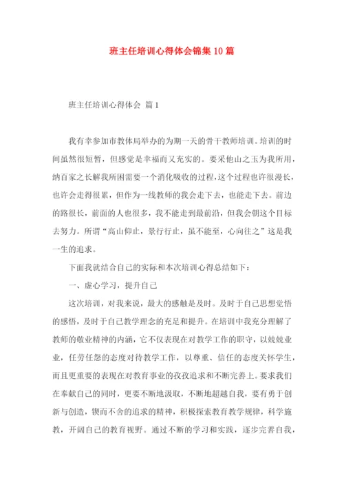 班主任培训心得体会锦集10篇.docx