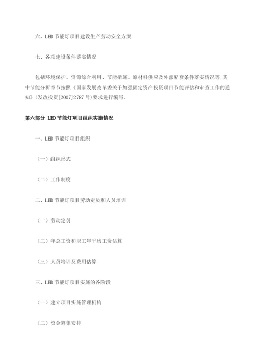LED节能灯项目资金申请报告编制大纲.docx