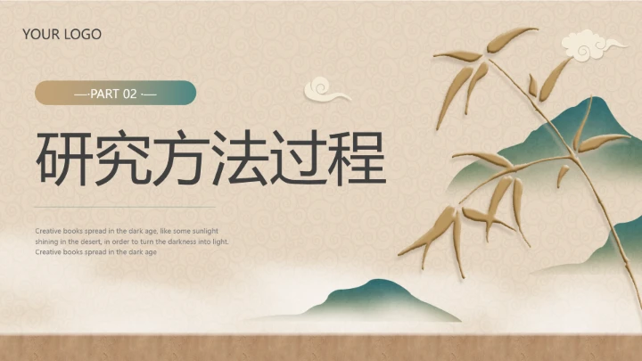 绿色金色中国风新中式毕业论文答辩通用ppt模板