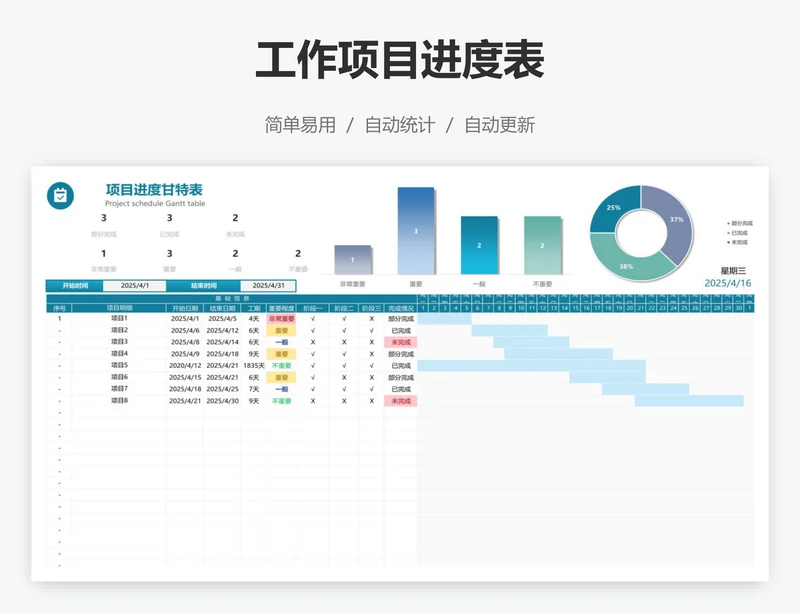 工作项目进度表