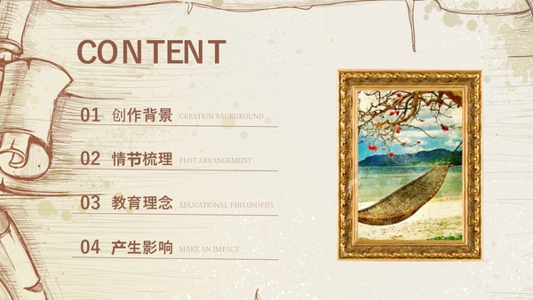 浅棕色欧美复古风爱弥儿读书分享会课件ppt模版