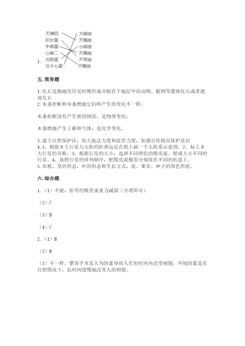 教科版六年级下册科学期末测试卷及参考答案（培优b卷）.docx