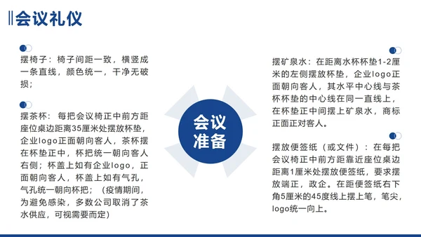 蓝色简约实景企业商务礼仪培训带内容PPT模板