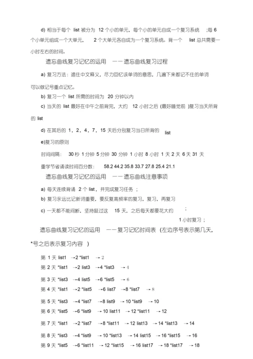 艾宾浩斯遗忘曲线：复习记忆的方法.docx