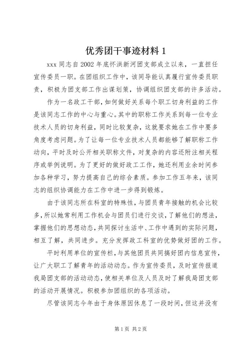 优秀团干事迹材料1.docx