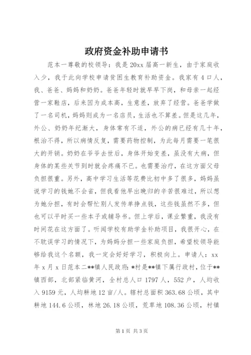 政府资金补助申请书.docx