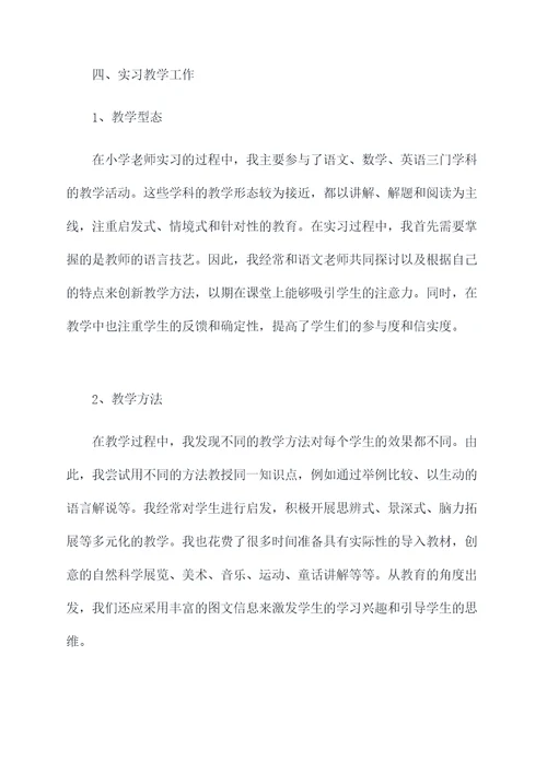 我的小学老师实习报告