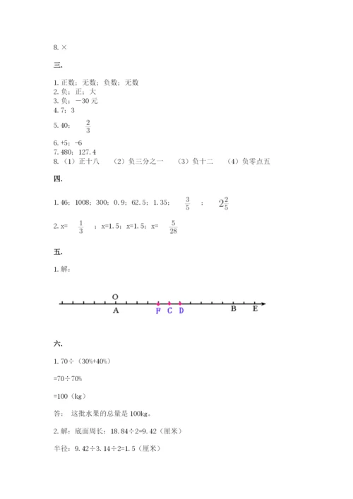 小学六年级升初中模拟试卷精品【达标题】.docx