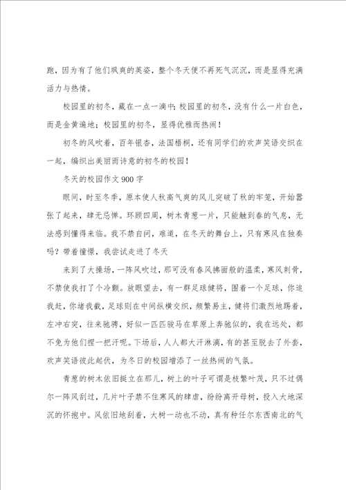 10篇描写冬天校园的作文