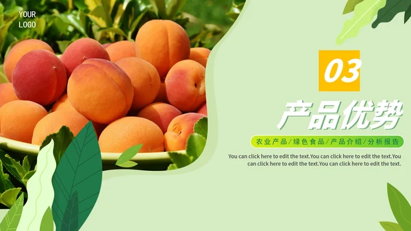 实景天然绿色生态农产品介绍PPT模板