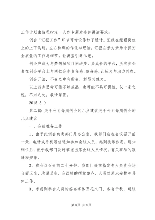 关于例会的建议.docx