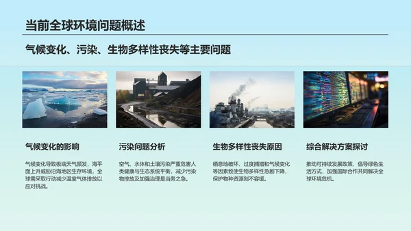 蓝色商务风环保知识科普培训课件PPT模板