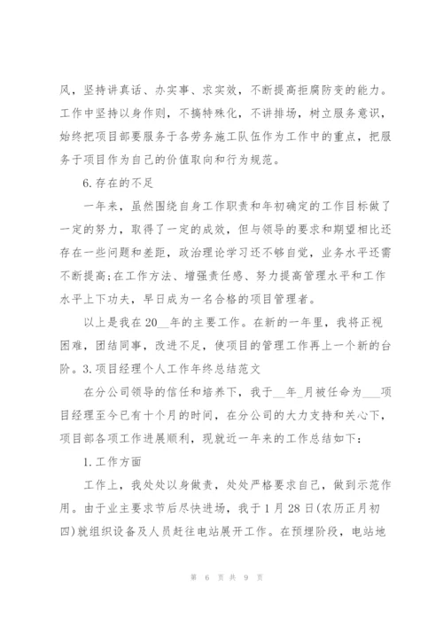 项目经理个人工作年终总结范文.docx