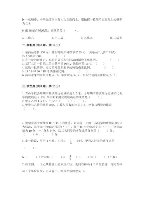 芷江侗族自治县六年级下册数学期末测试卷附答案.docx